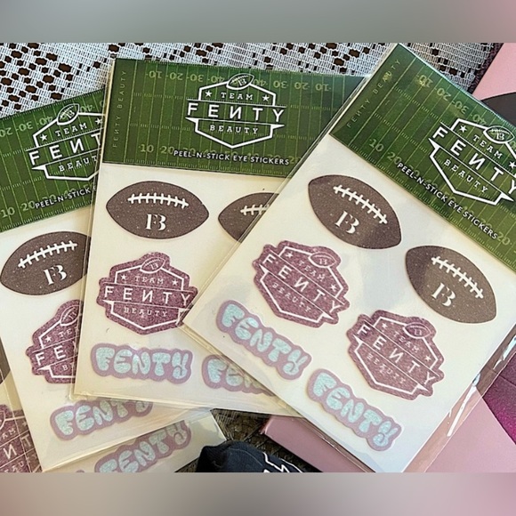 SET OF 2! FENTY BEAUTY SHOWSTOPP'R UNDEREYE STICKER SUPER BOWL Temporary Tattoo - Picture 1 of 4